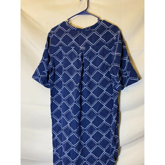 LIZ CLAIBORNE WOMENS SIZE MEDIUM BLUE SHIRT DRESS KNEE LENGTH VNECK m - Picture 3 of 3